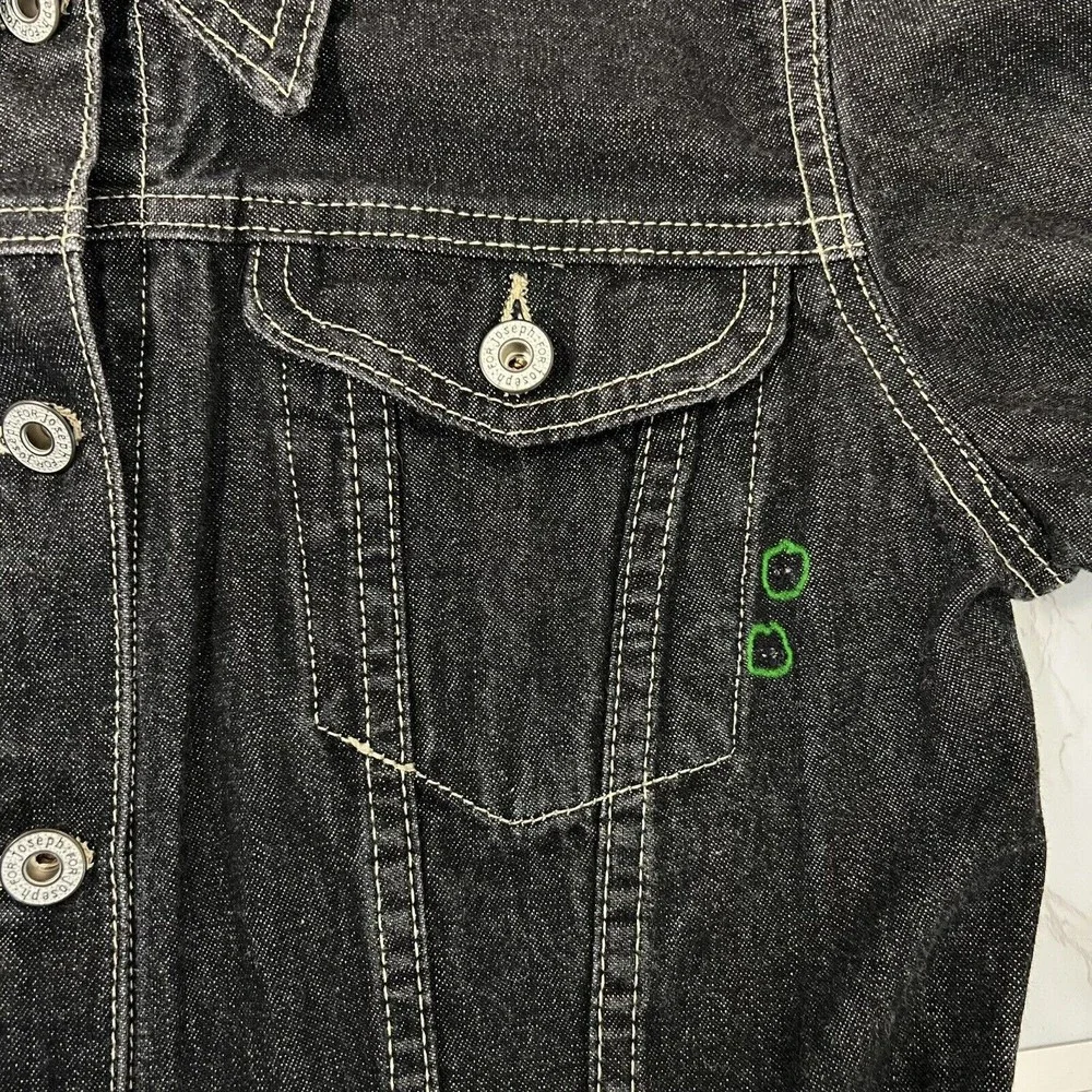 For Joseph for Nordstrom Jean Jacket Womens Small Black Denim 100% Cotton USA - Picture 8 of 16